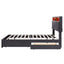 Queen Size Upholstered Platform Bed with Storage & LED, Dark Gray