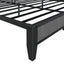 Full Size Bed Frame with Charging Station, Upholstered Headboard, Metal Platform, Grey - Korvel