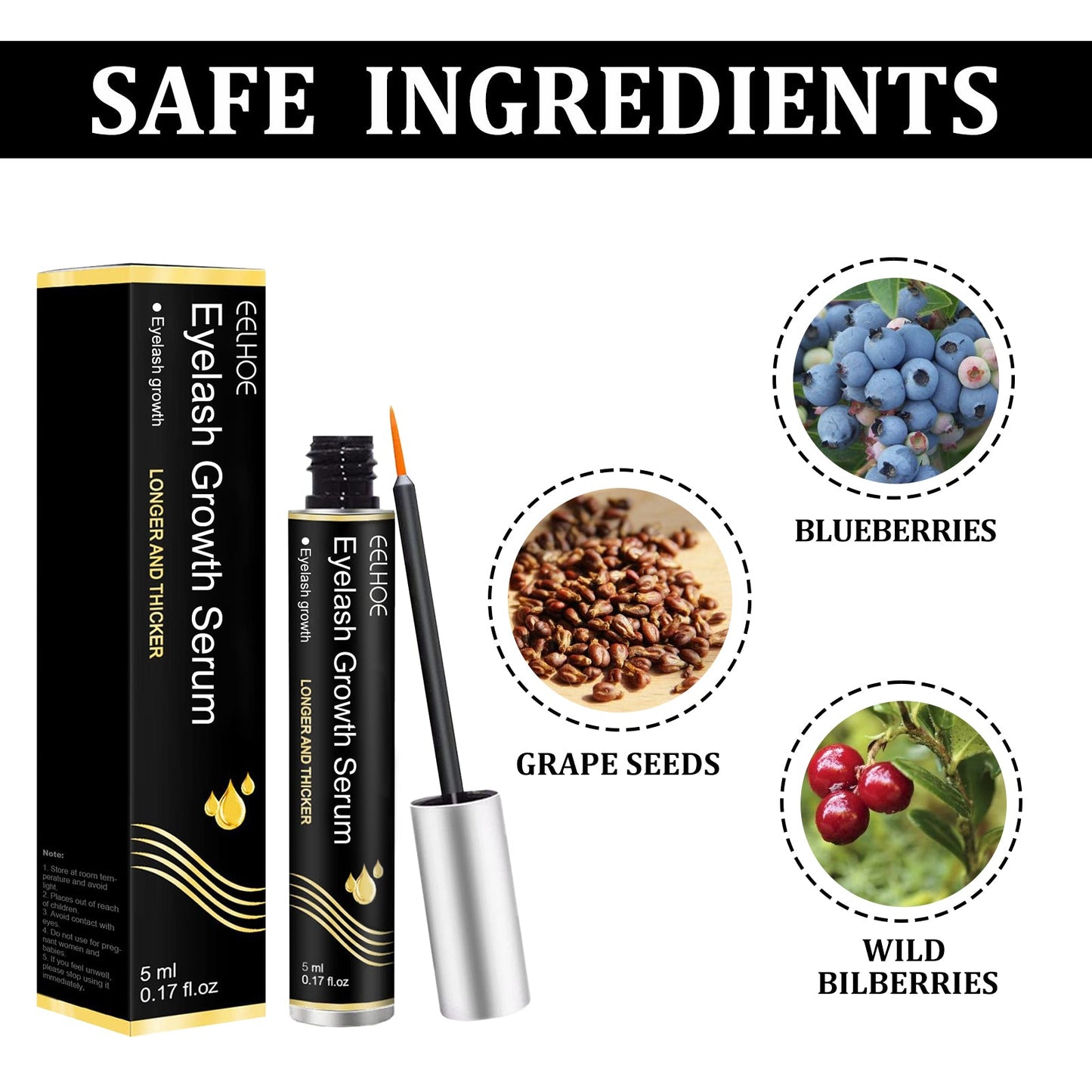 Slimming And Lengthening Mascara Without Trace, Natural Mascara Moisturizing Mascara Black Curl Eyelashes And Eyebrows - Korvel