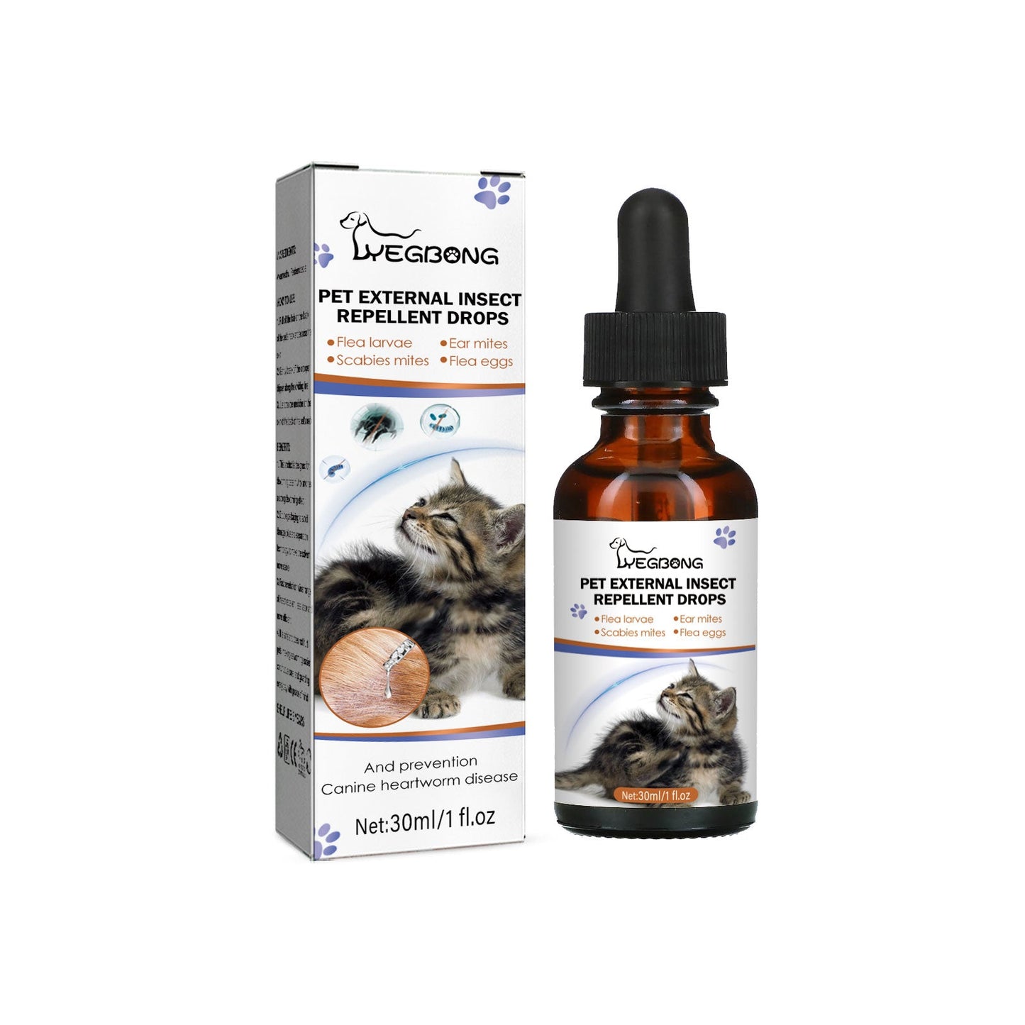 Premium Pet Insect Repellent Drops for Cats and Dogs