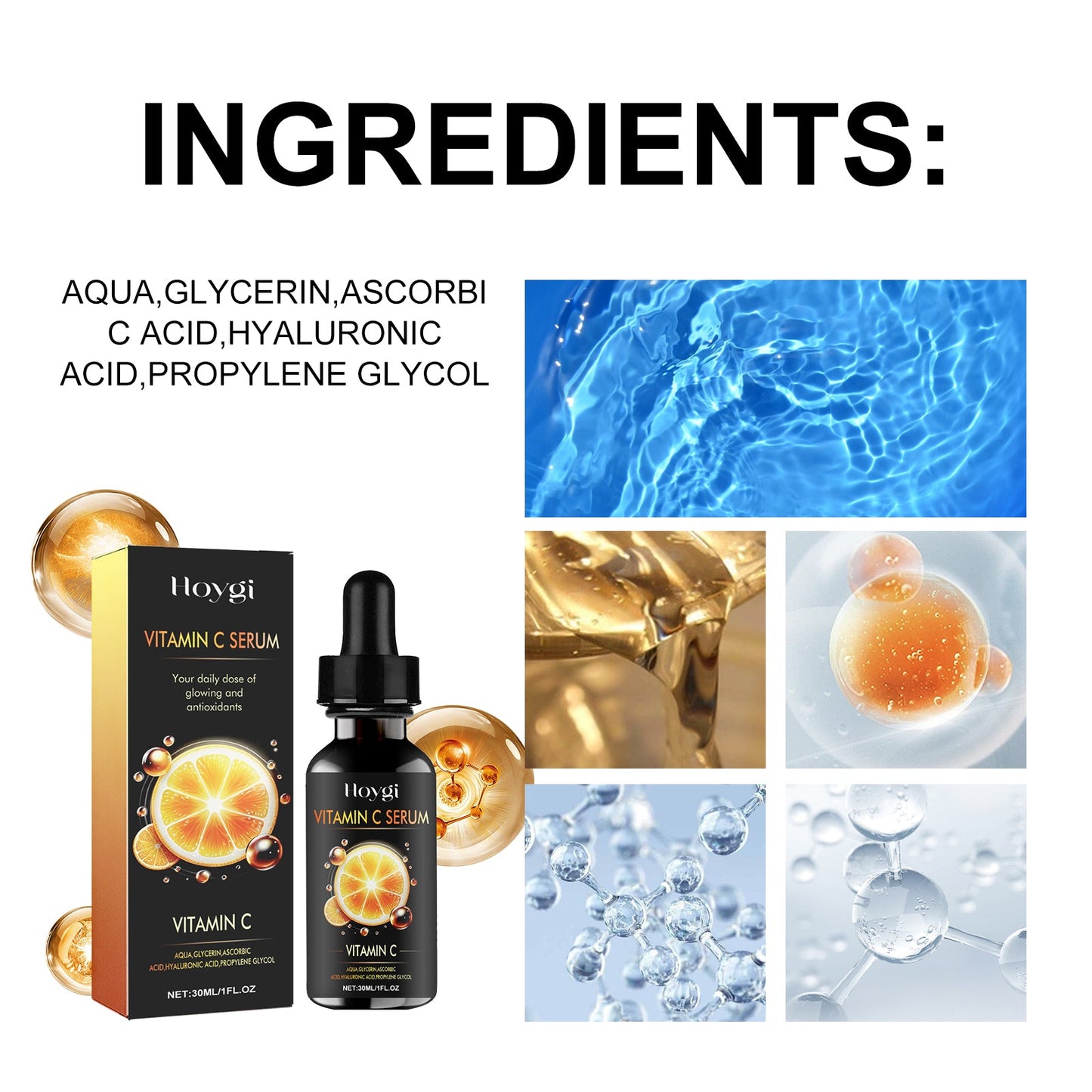 Vitamin C Serum, Deep Moisturizing And Moisturizing Whitening Essence For Subtle Spots And Fine Lines - Korvel