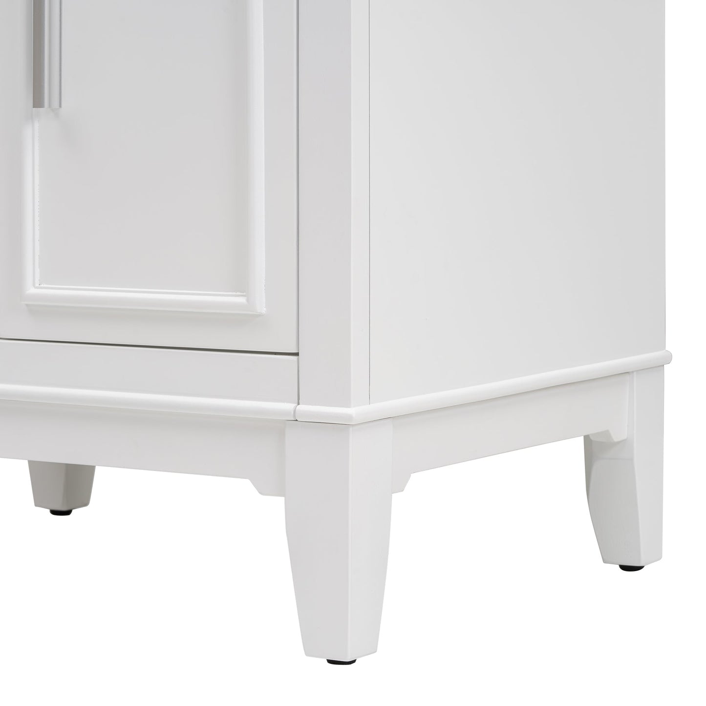 24" Bathroom Vanity with Sink, Bathroom Vanity Cabinet with One Flip Drawer and Doors, Solid Wood and MDF, White - Korvel
