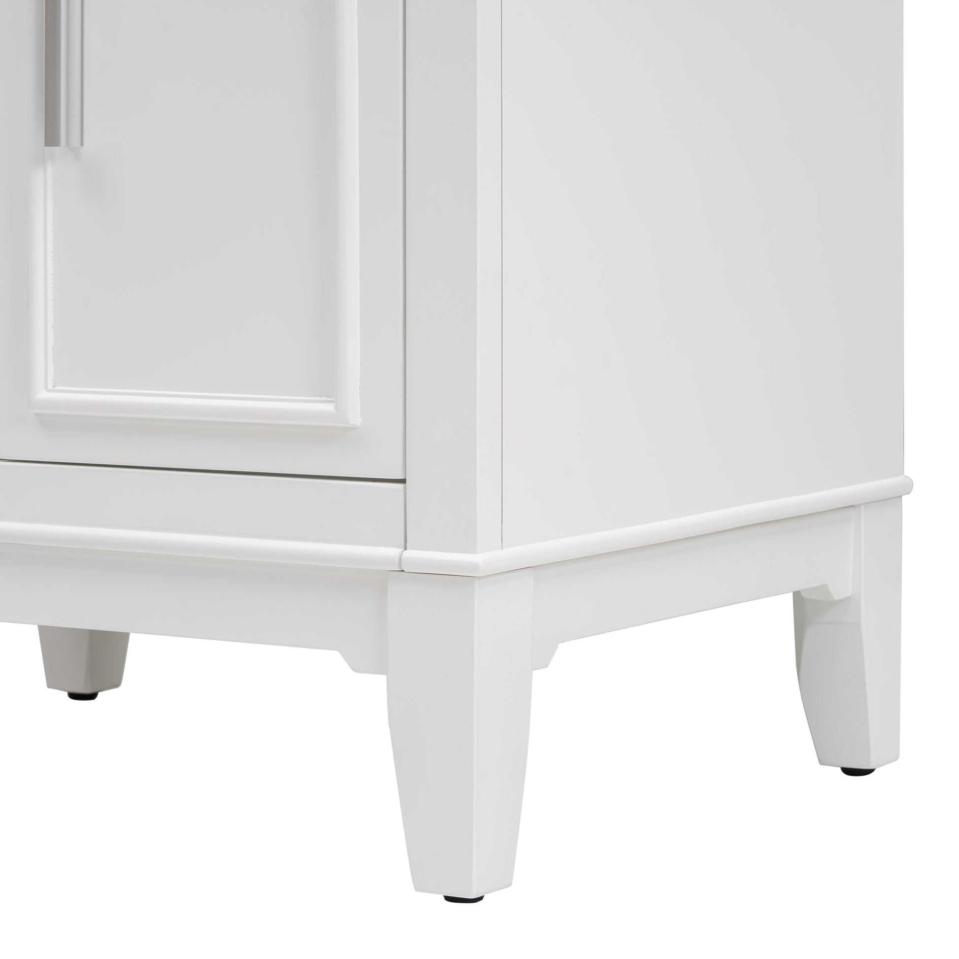 24" Bathroom Vanity with Sink, Bathroom Vanity Cabinet with One Flip Drawer and Doors, Solid Wood and MDF, White - Korvel