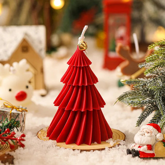 Cute Christmas Tree Candles Novelty Christmas Gifts Mini Wax Candle Red Green Scented Candles for Home Decor - Korvel