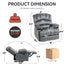 Large Manual Recliner Chair in Fabric for Living Room, Grey - Korvel