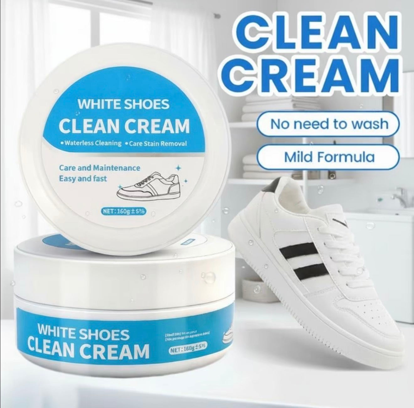 Crème Nettoyante Blanche PureStep - Entretien des Chaussures Sans Effort