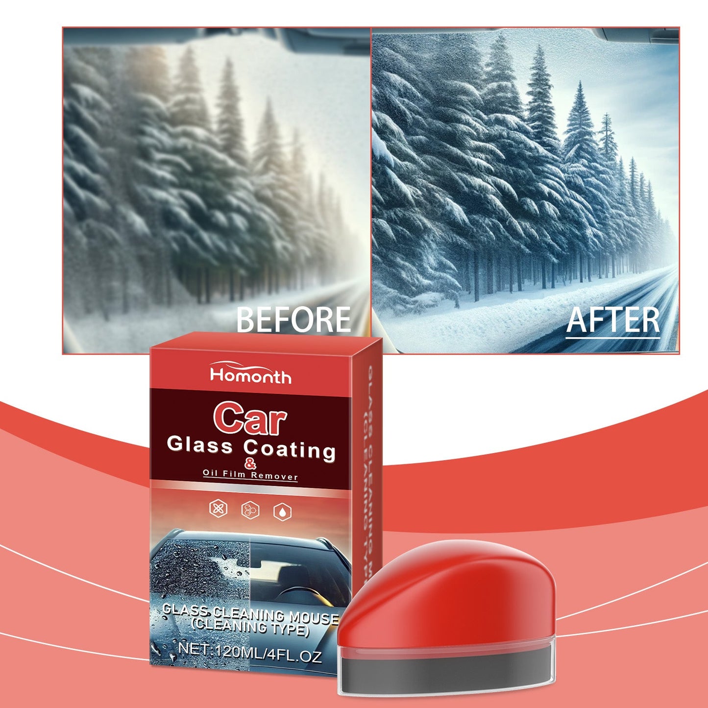 Glass Oil Film Cleaner, Automotive Windshield Bright Cleaning Coating Crystal Plating Agent Oil Film Decontamination - Korvel