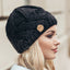 European and American retro style diamond grid coarse needle knitted hat for men and women, fashionable autumn and winter knitted hat - Korvel