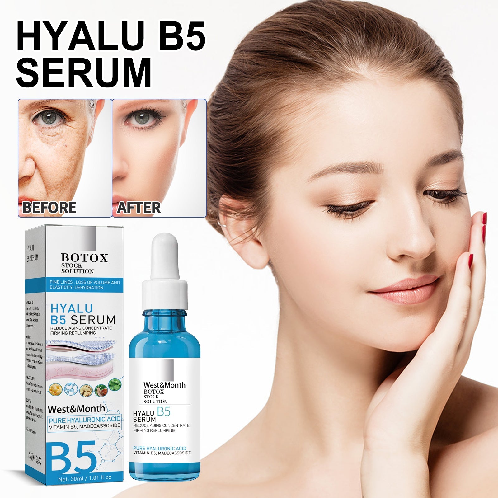 B5 Facial Essence, Lightening Spot Soft Skin Anti-aging Moisturizing Essence - Korvel
