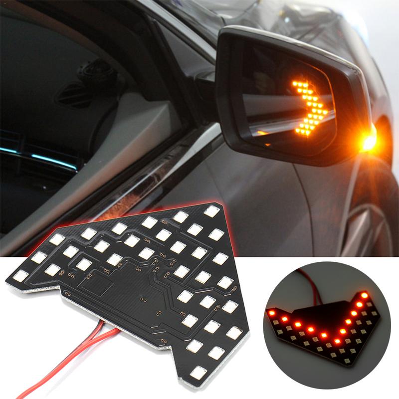 Flechas LED secuenciales ámbar de 33 SMD para espejos laterales de coche