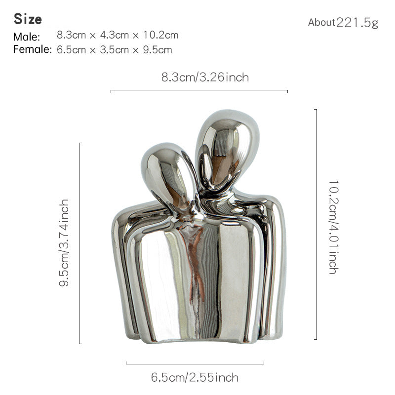 Creative couple figure decoration Newlywed home decoration Lover sculpture decoration figure desktop living room bookshelf decor - Korvel
