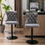 Gray,Set of 2 25-33 Inch,17.7 inch base, Modern Upholstered Bar Stools with Backs Comfortable Tufted for Home Pub and Kitchen - Korvel