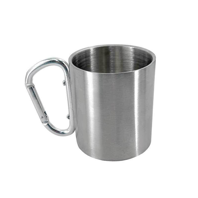 Outdoor mountaineering button, water cup, trip, camping, portable button, 201 stainless steel material - Korvel