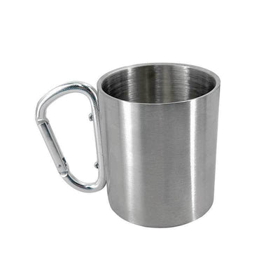 Outdoor mountaineering button, water cup, trip, camping, portable button, 201 stainless steel material - Korvel