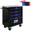 4 DRAWERS MULTIFUNCTIONAL TOOL CART WITH WHEELS-BLACK - Korvel