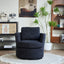 Rotating bucket chair living room comfortable circular sofa chair 360 degree rotating bucket chair armchair (black) - Korvel