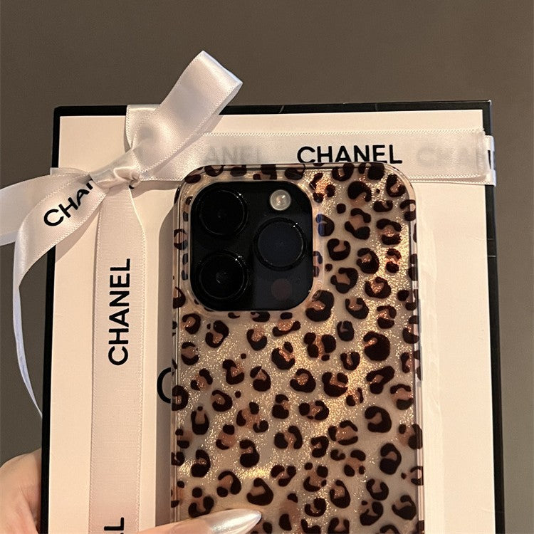 Feather Brown Leopard Pattern iPhone Case