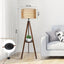 Boho Tripod Floor Lamp with Shelves - Mid Century Design