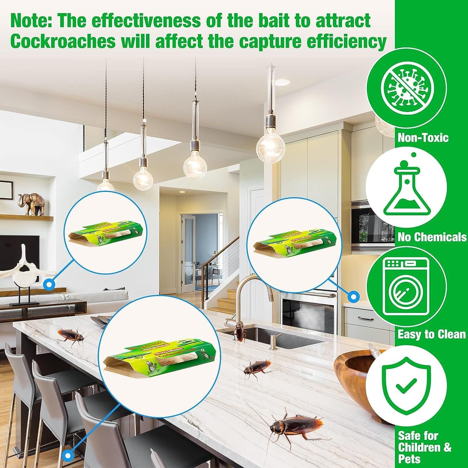 Roach Flea Trap Sticky Killer Flea Catcher Sticky Trap - Korvel