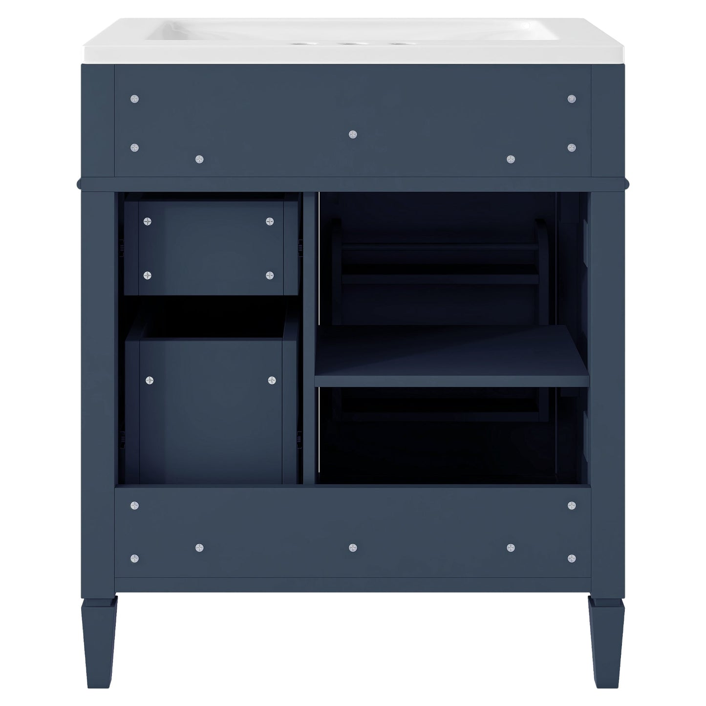 Meuble de salle de bain moderne de 30 pouces avec lavabo et rangement