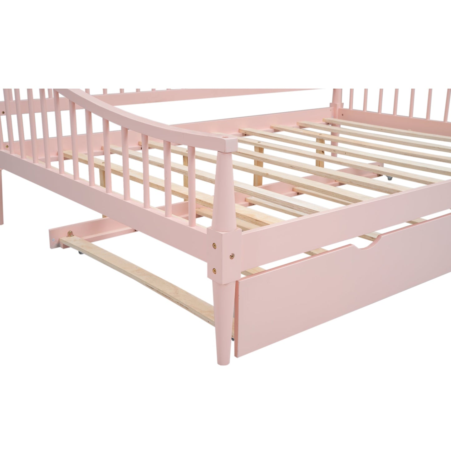 Full Size Pink Daybed with Trundle and Support Legs