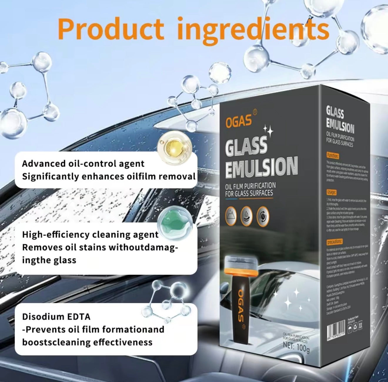 AutoView Oil Film Remover - Nettoyant de Pare-Brise Premium