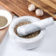 Marble exquisite thickened manual household kitchen spice grinding and crushing stone mortar garlic puree pestle - Korvel