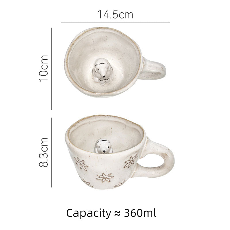 Mug en céramique animale 3D créatif pour les amateurs de café