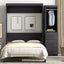 Full Size Gray Murphy Bed with Wardrobe and Drawers