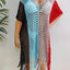 Fringe Color Block Scoop Neck Cover Up - Korvel