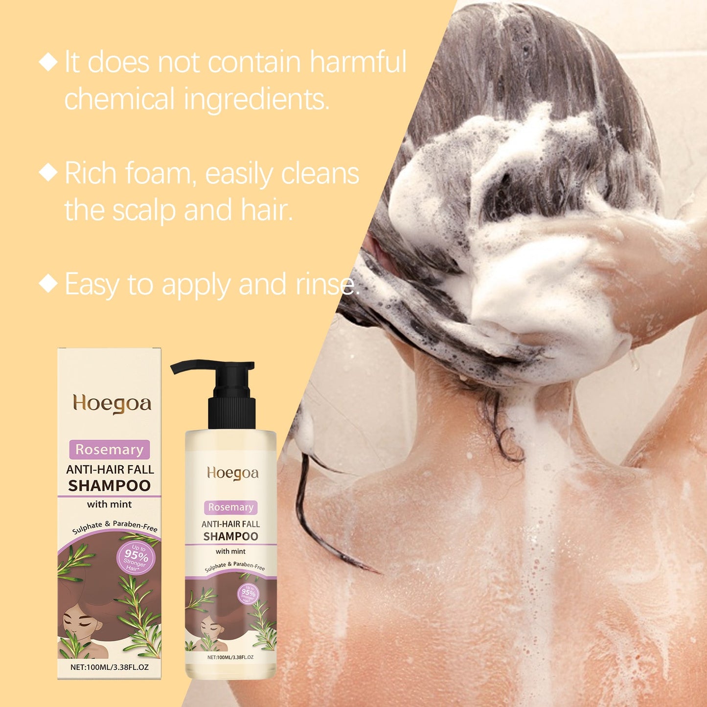 Shampoo Infusé au Romarin pour un Soin Doux des Cheveux