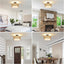 3-Light Semi Flush Mount Ceiling Light Fixture - Boho Rattan Design