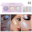 Romantic Beauty Tri-Color Baked Powder Highlighter Palette Pearl Glitter Highlighter Palette - Korvel
