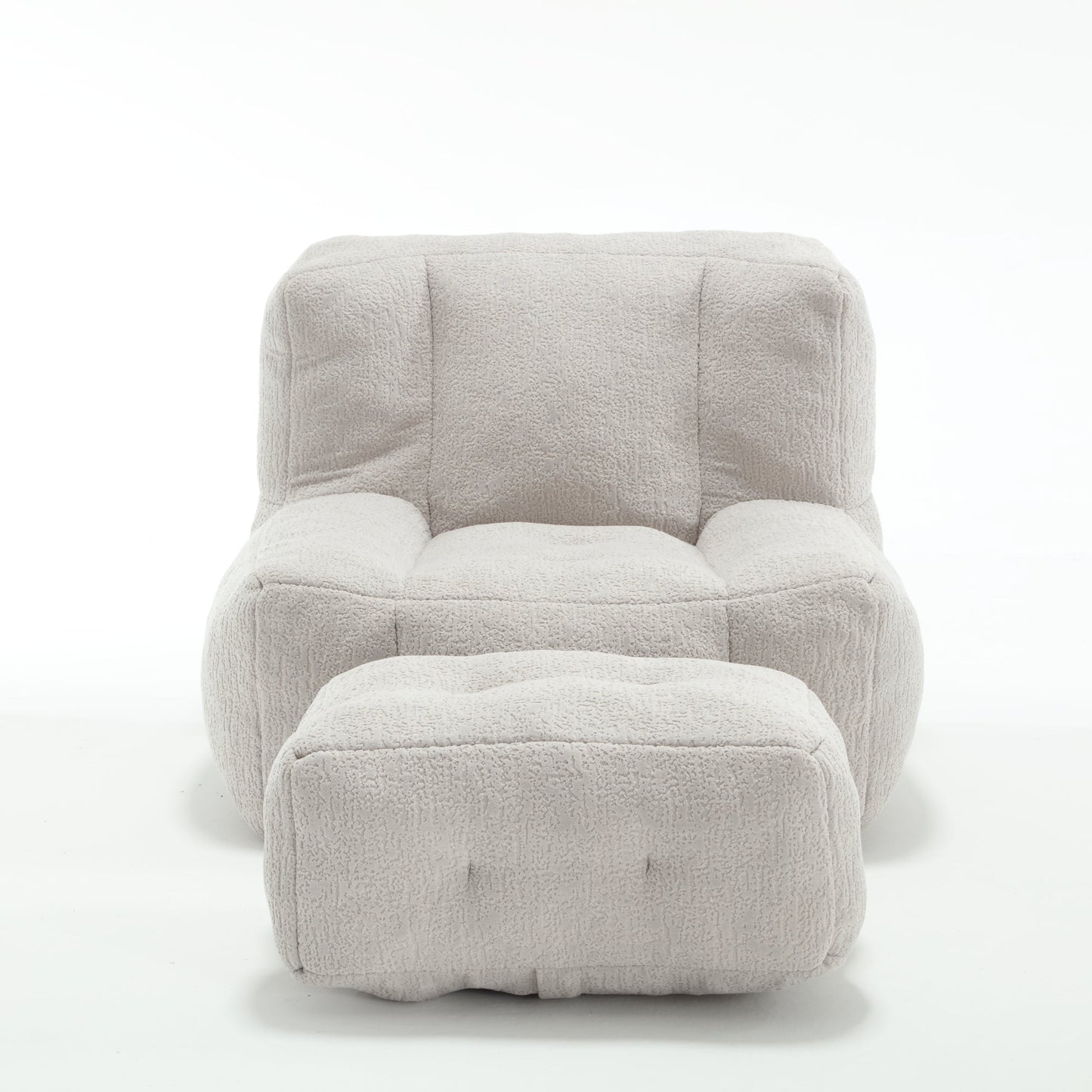 Sillón Puff Esponjoso con Espuma Viscoelástica y Otomana