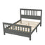 Wood Platform Bed with Headboard and Footboard  Full (Gray) - Korvel
