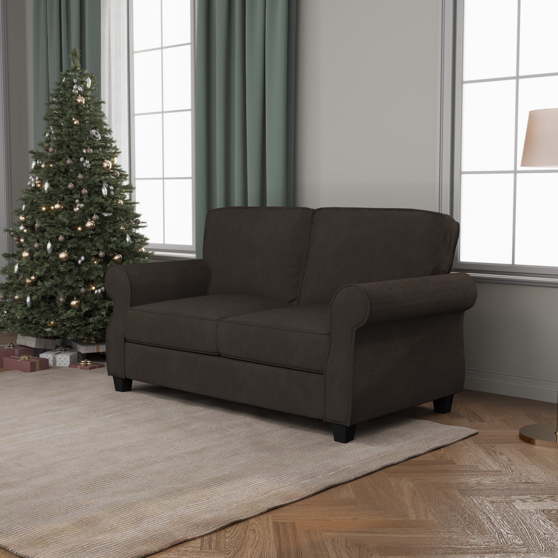 Sofa with Solid Wood Frame,, Comfy Sofa Couch with Extra Deep Seats, Modern 2 Seater Sofa, for Living Room Apartment Lounge - Korvel