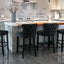 Elegant Black Velvet Wing Back Bar Stool Set of 2
