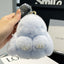 Cute Rex Rabbit Fur Doll Bunny Car Keychain Pendant Mini Bag Plush Dead Ornament Rabbit - Korvel