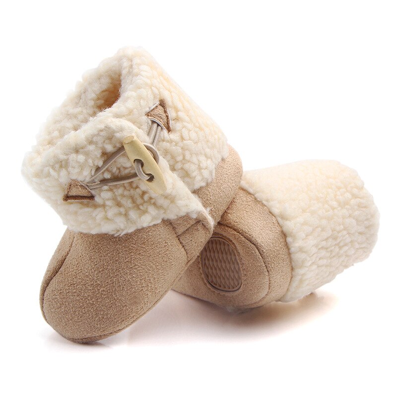Fashion Winter Baby Boots Infant Girls Boys Warm Ankle Snow Boots Toddler Fur Plush Insole Buckle Boots Shoes - Korvel