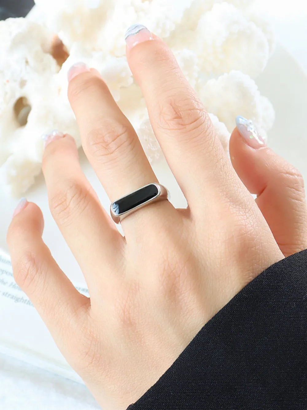 Exaggerated Geometric Glazed Element Ring