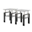 Set of 2, Modern Tempered Glass Tea Table Coffee Table End Table, Square Table for Living Room, Black - Korvel