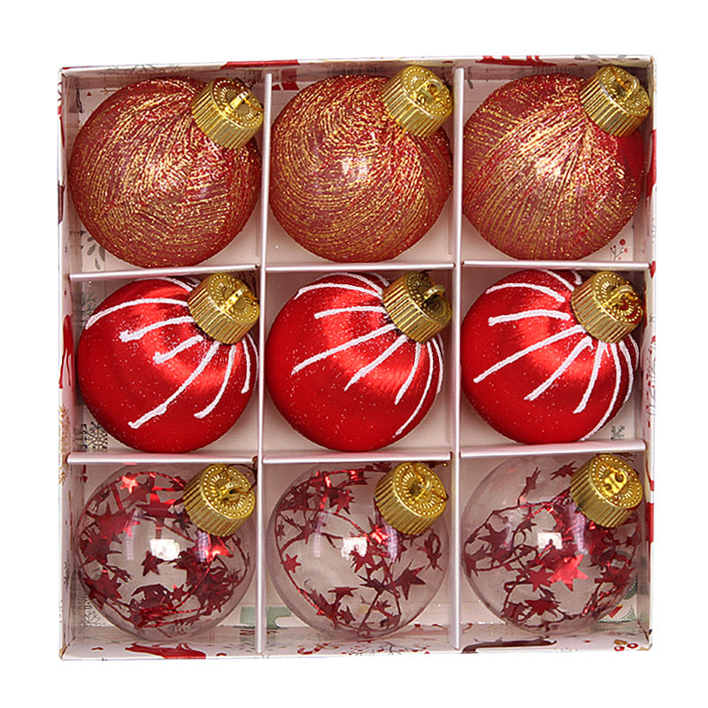 Ornements de Noël Élégants - Ensemble de 9 pièces, 8 cm