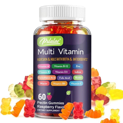 Gomitas Multivitamínicas Premium - 60 Gomitas con Sabor a Frambuesa