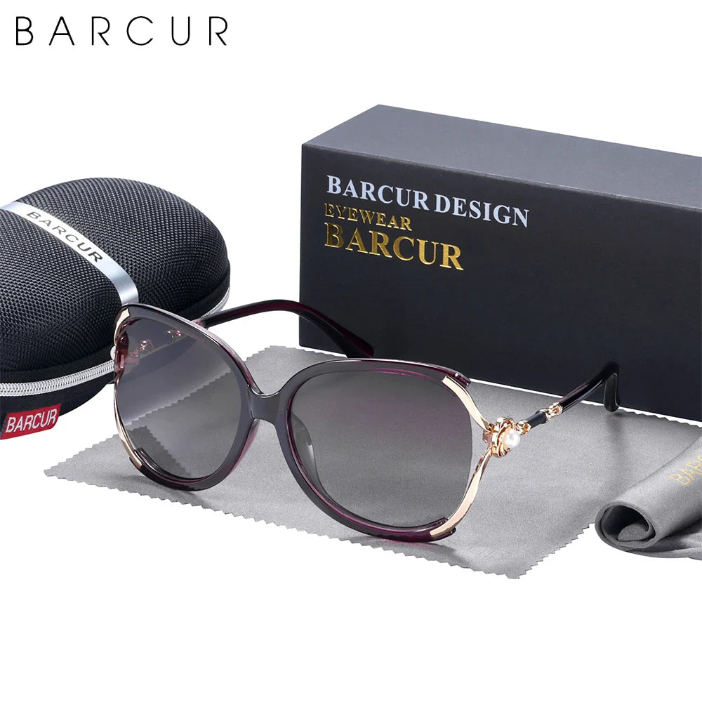 BARCUR Trendy Butterfly Sunglasses with Polarized Lenses