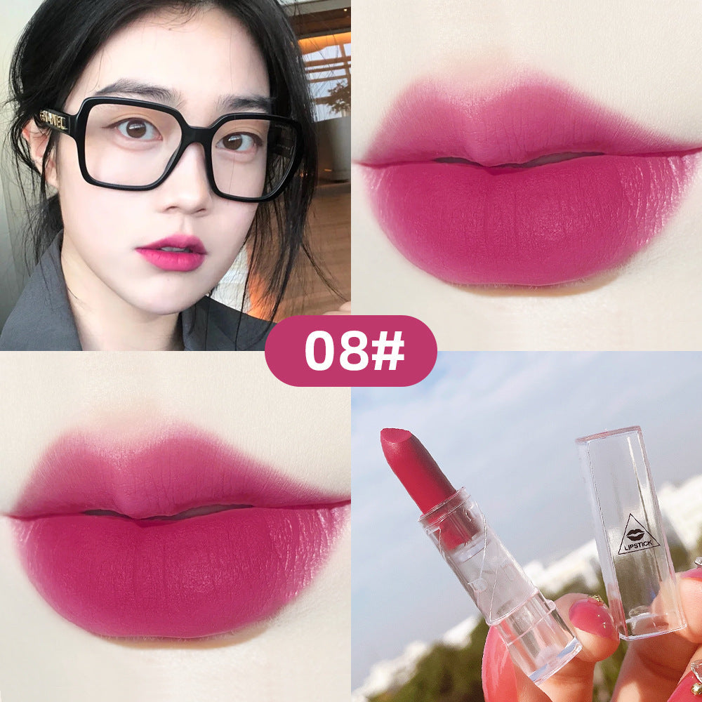 Transparent Shell Lipstick Matte Peach Pink Student Model Plain White Lipstick Sample Lipstick - Korvel