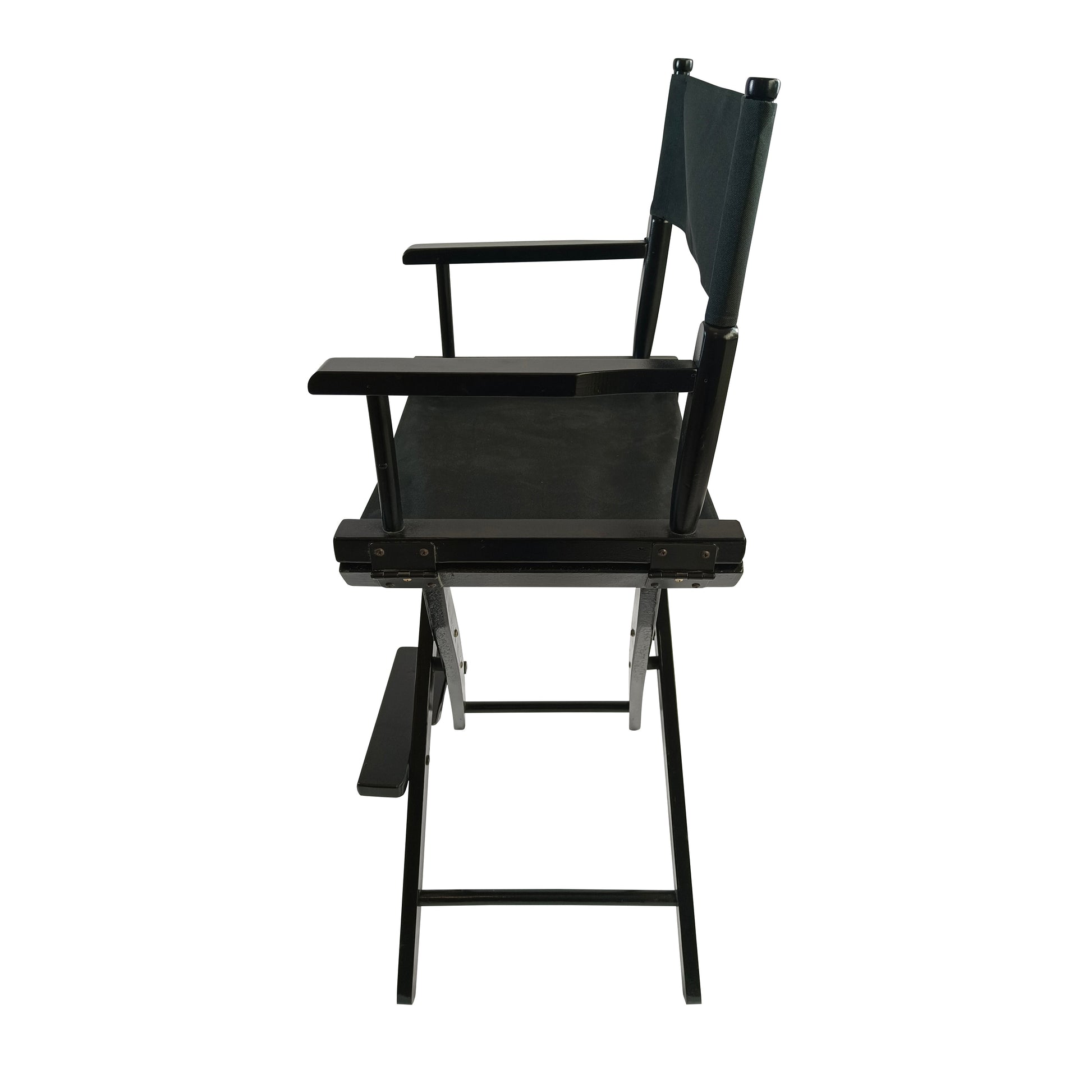 Casual Home Director's Chair, Black Frame/Black Canvas,Suitable for adults, foldable style, 2pcs/set populus - Korvel