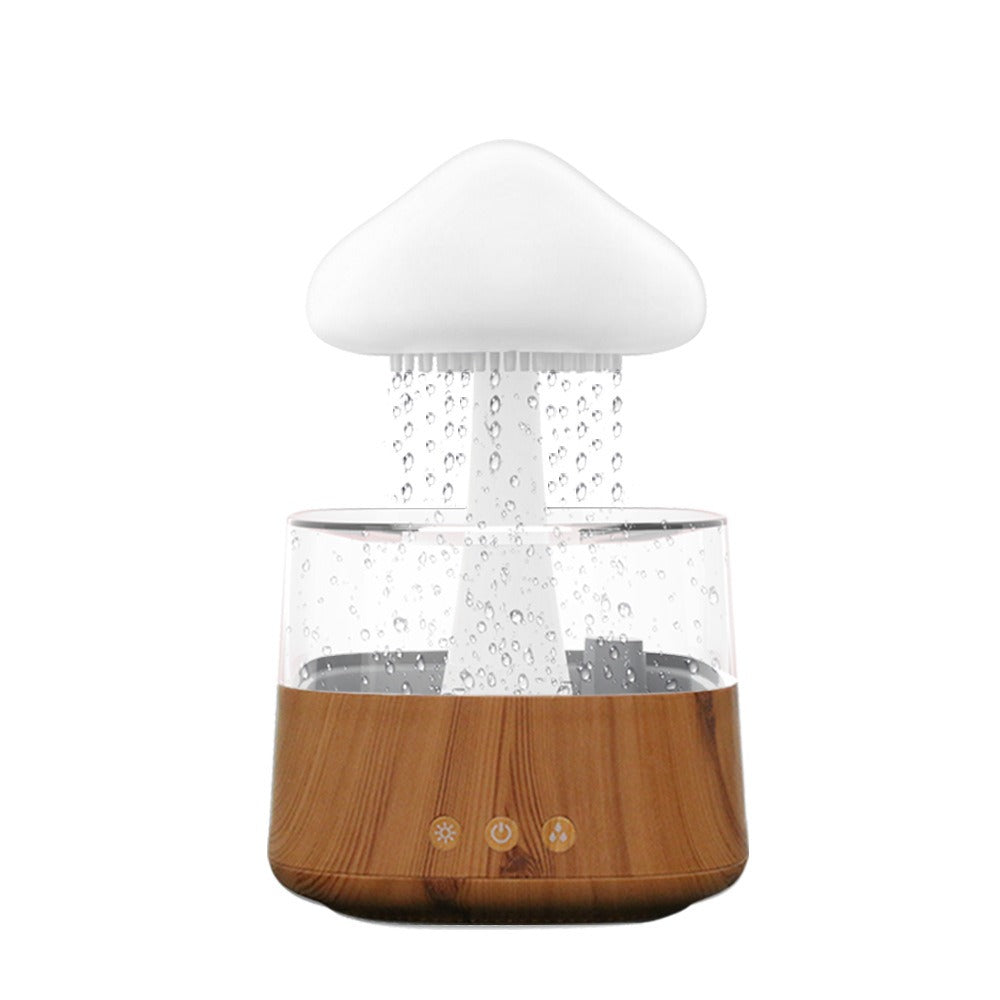 New Designed Cool Mist Essential Oil 7 Colors LED Night Light Wood Grain Cloud Rain Water Air Humidifier - Korvel