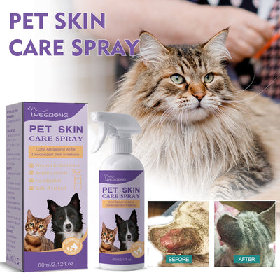 Pet Skin Relief Spray, Relieves Dog And Cat Skin Itchiness Eliminates Mites Cleaning Care Spray - Korvel
