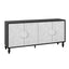 Vintage White Large Faceted Carved Sideboard with Black Frames