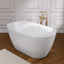 51 Inch Acrylic Freestanding Bathtub Contemporary Soaking White Tub with Overflow and Pop-up Drain Glossy White - Korvel